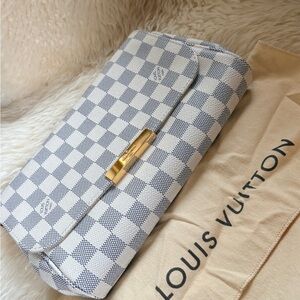 Louis Vuitton Damier Azur Clutch with Gold Accent